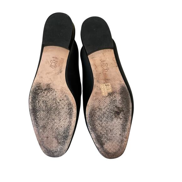 TORY BURCH Black Leather Slip-On Loafer Mules US 8.5 EU 39 - Picture 8 of 16